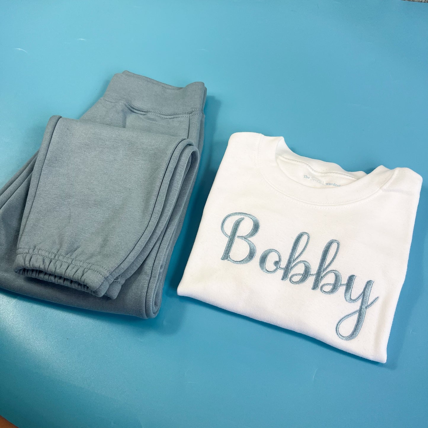 Blue Jogger and T-shirt Set