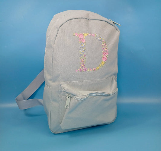 Rucksack with floral Inital
