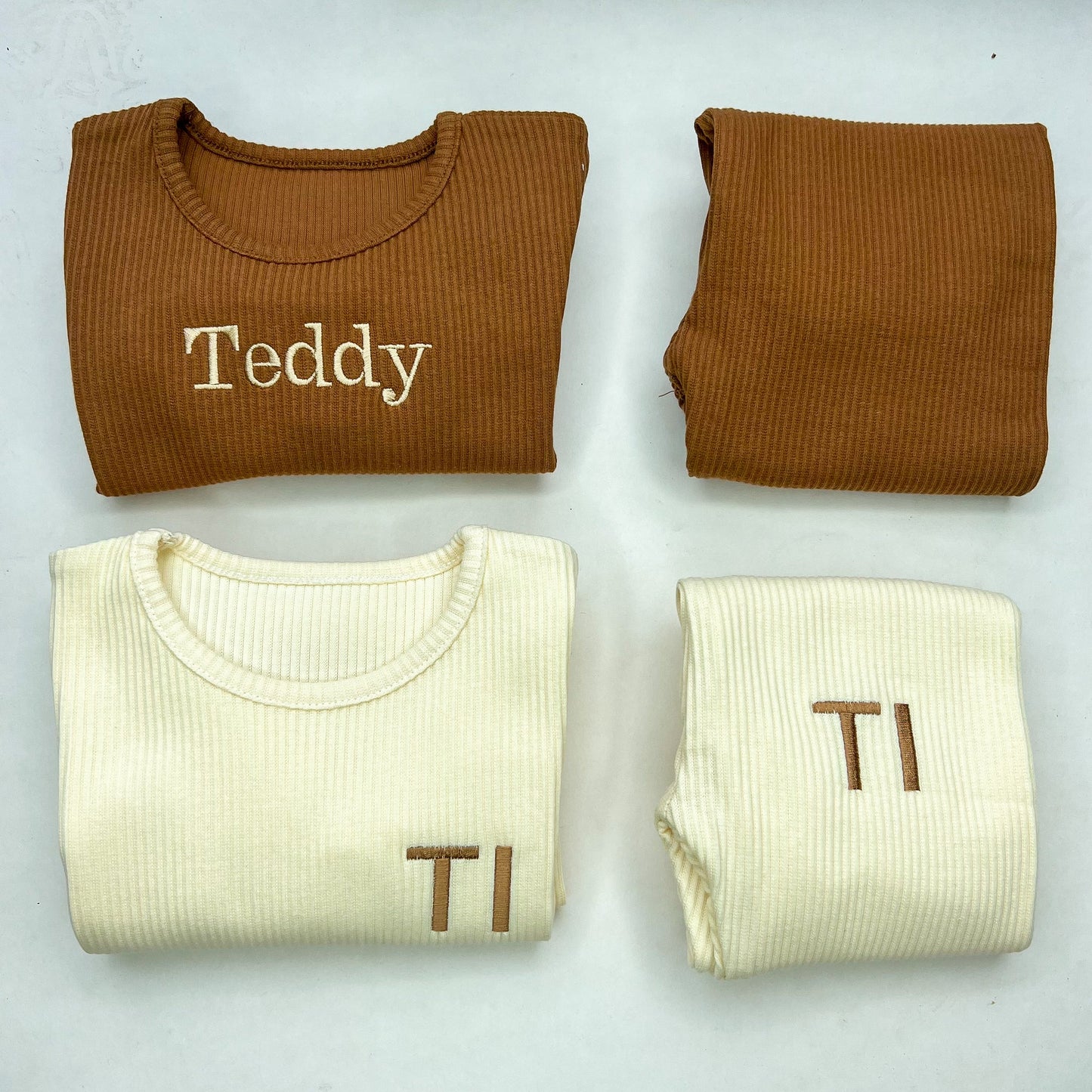 Personalised Apricot Ribbed Tracksuit