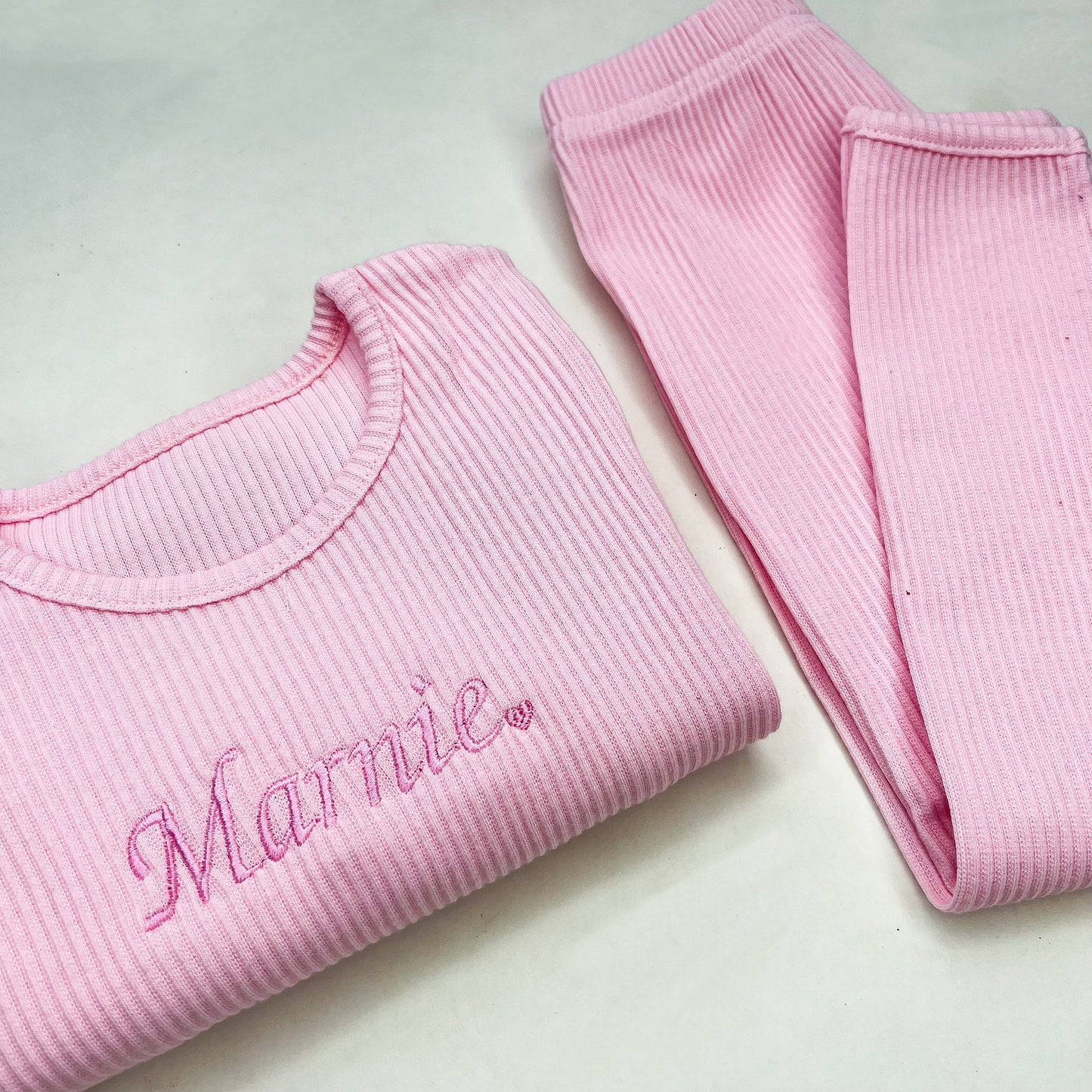 Baby Pink Ribbed Tracksuit