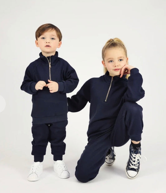 Space Navy Ribbed Fleece tracksuit