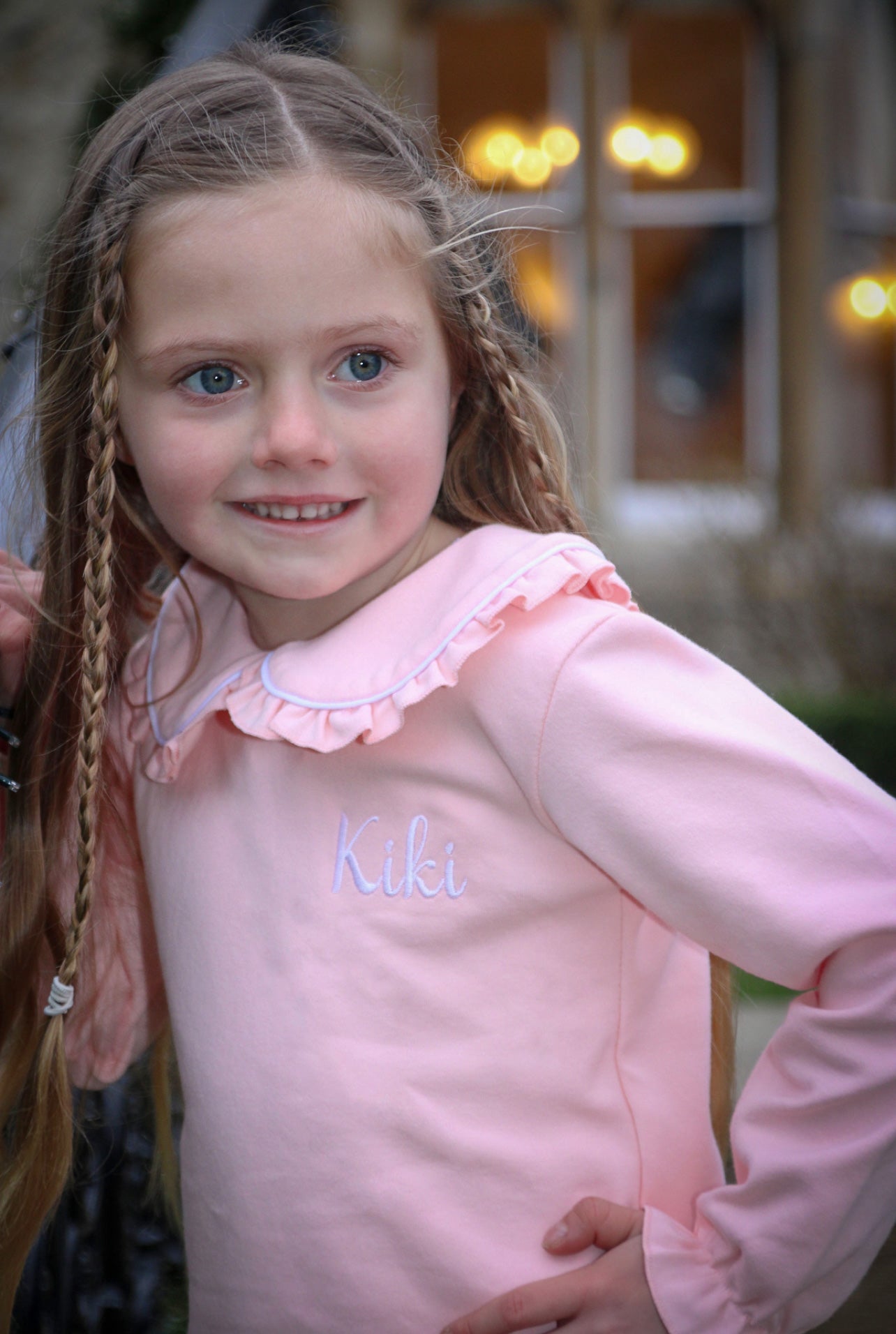 Girls Pink Collared Tracksuit