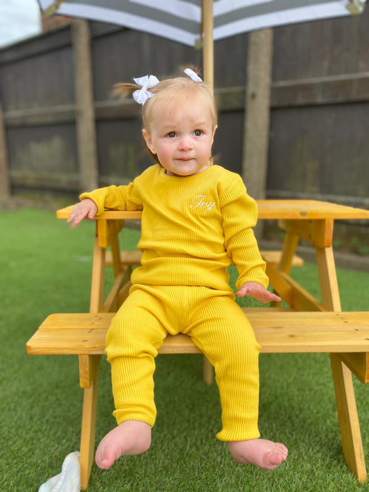Mustard Ribbed Tracksuit