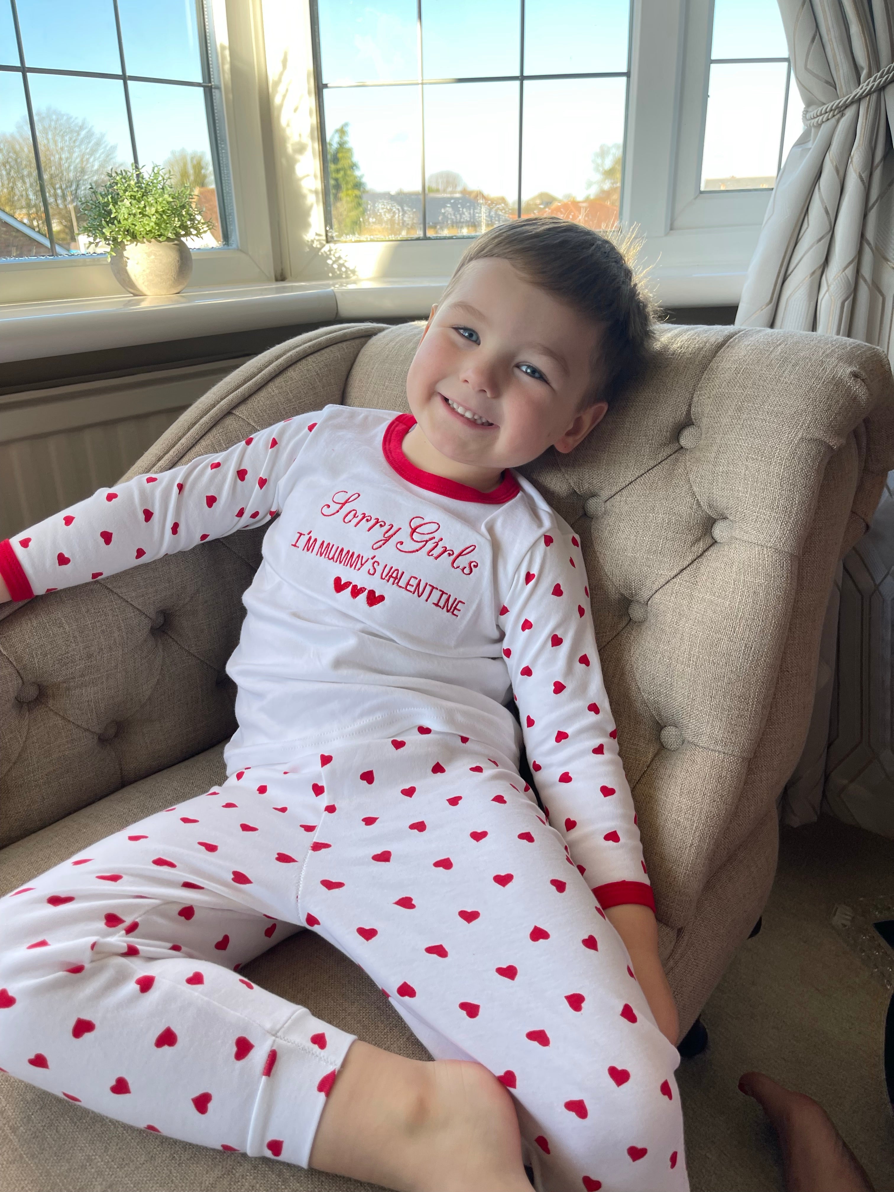 Boy valentine pajamas sale