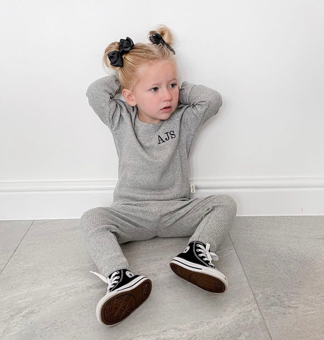Grey Ribbed Tracksuit